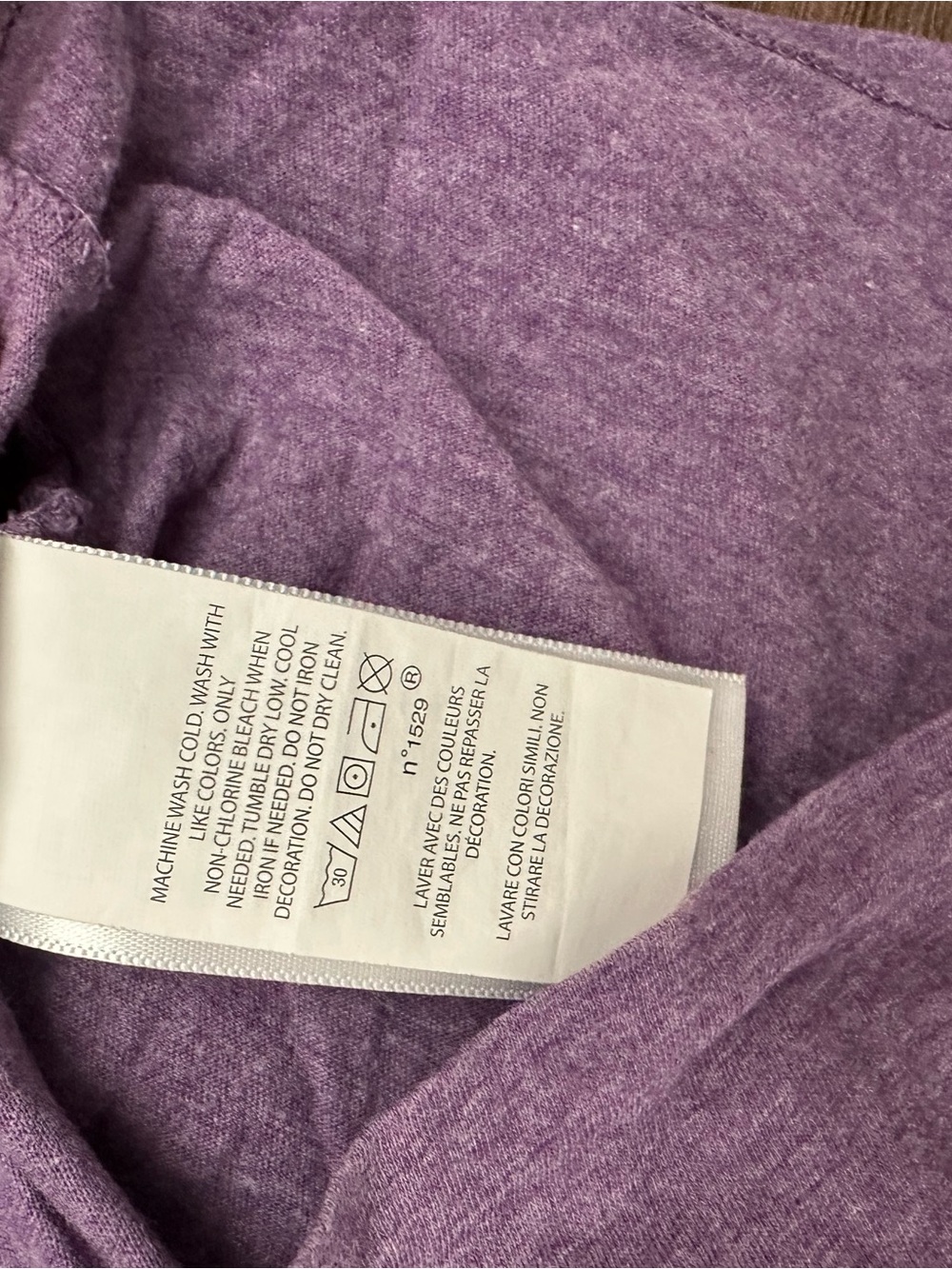 3/$30 Polo by Ralph Lauren 100% Cotton Heather Violet V-Neck Tee - Picture 6 of 6